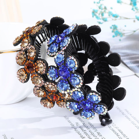 Rhinestone Flower Bun Hairpin