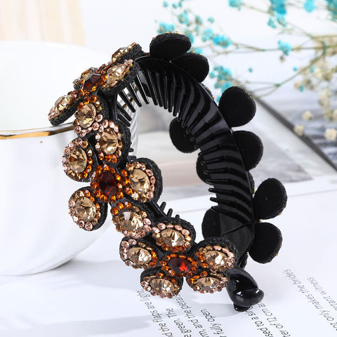 Rhinestone Flower Bun Hairpin