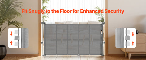 140cm/180cm/280cm Retractable Baby & Pet Safety Gate – 87cm Tall Extendable Mesh Barrier for Stairs, Doorways & Hallways