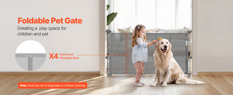 140cm/180cm/280cm Retractable Baby & Pet Safety Gate – 87cm Tall Extendable Mesh Barrier for Stairs, Doorways & Hallways