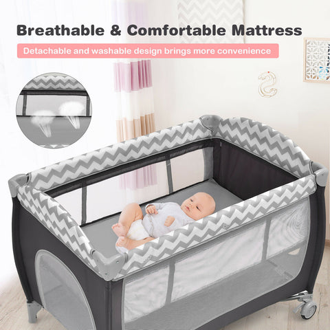 Portable Baby Crib Bassinet Playpen