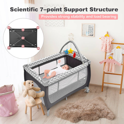 Portable Baby Crib Bassinet Playpen