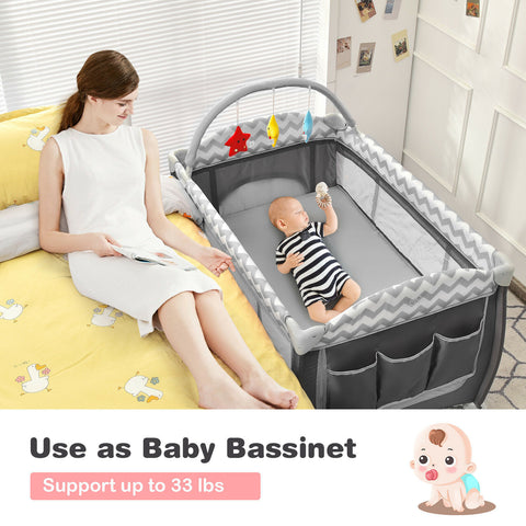 Portable Baby Crib Bassinet Playpen