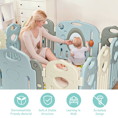 14-Panel Baby Safety Fence Playpen