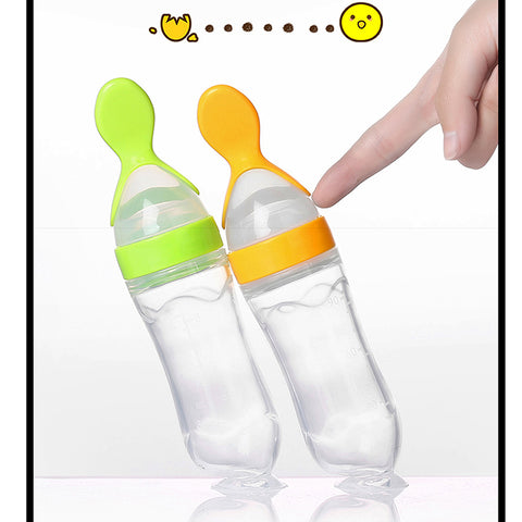 Baby Squeezing Feeding Spoon Bottle