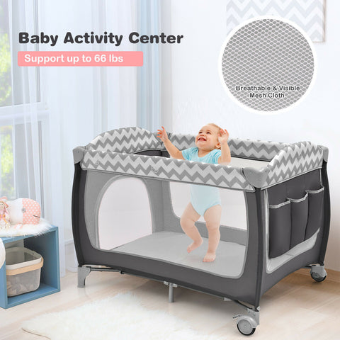 Portable Baby Crib Bassinet Playpen