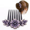 Crystal Rhinestones Flower Hair Comb Clip