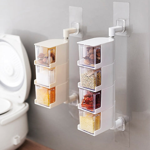 Multi-Tier Rotating Spice Jar Rack