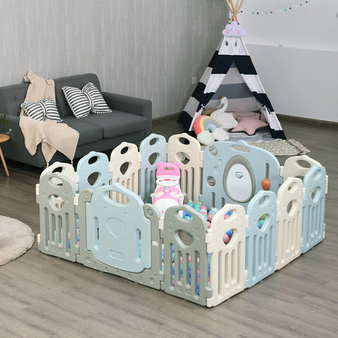 14-Panel Baby Safety Fence Playpen