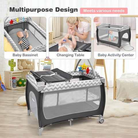 Portable Baby Crib Bassinet Playpen