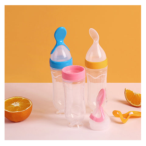 Baby Squeezing Feeding Spoon Bottle