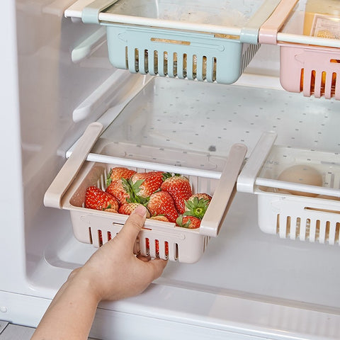 Plastic retractable Fridge Drawer Organizer