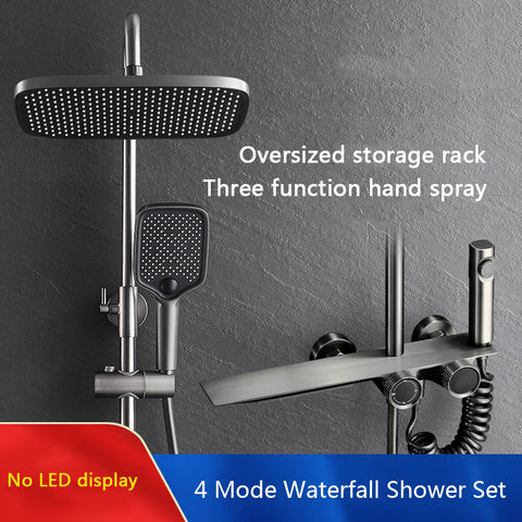 LED Display Digital Grey Knob Shower Set