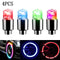 2/4PCS LED Colorful Wheel Tire Valve Cap