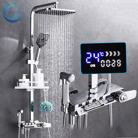 Brass Thermostatic Digital Display Shower