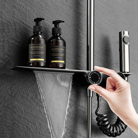 LED Display Digital Grey Knob Shower Set