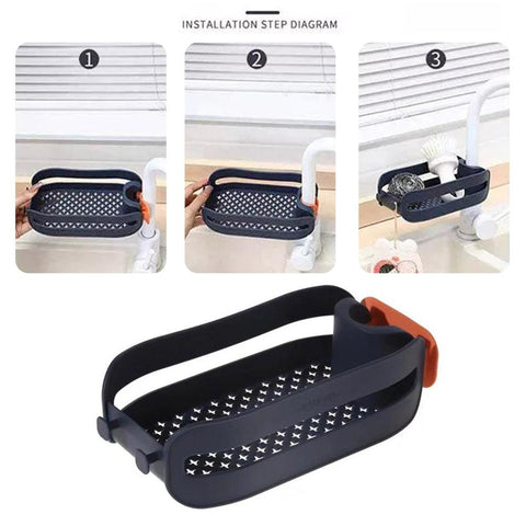 Kitchen Sink Sponge Drainer Rack