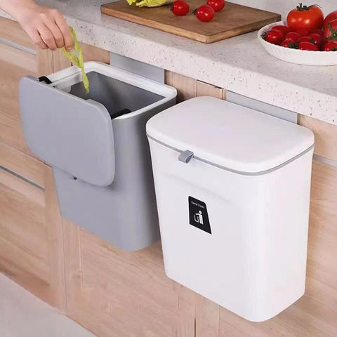 Sliding Lid Hanging Kitchen Trash Can