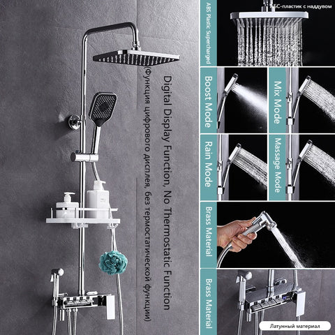 Brass Thermostatic Digital Display Shower