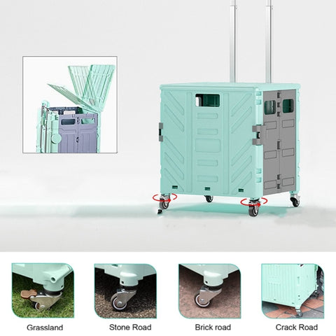 50L Folding Shopping Cart Pull Trolley