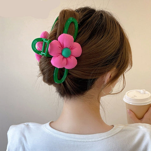 40 Styles Plush Synthetic Fabric Flower Hair Claw