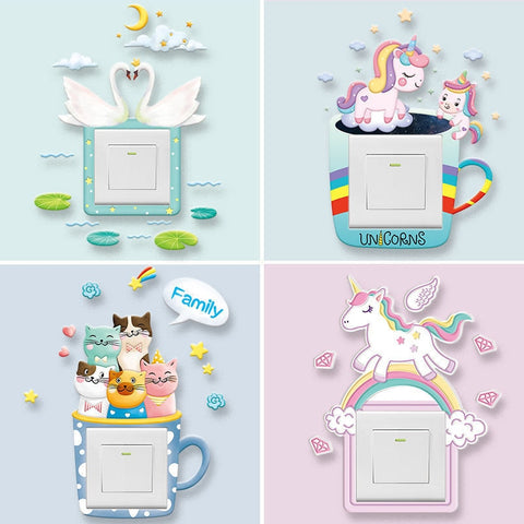 3D Cartoon Switch Sticker