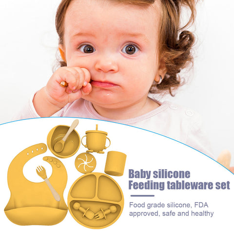 9PCS/Set Baby Silicone Tableware