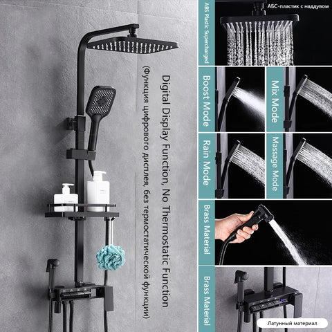 Brass Thermostatic Digital Display Shower
