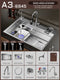 Silver Nano 304 Stainless Steel Kitchen Waterfall Sink