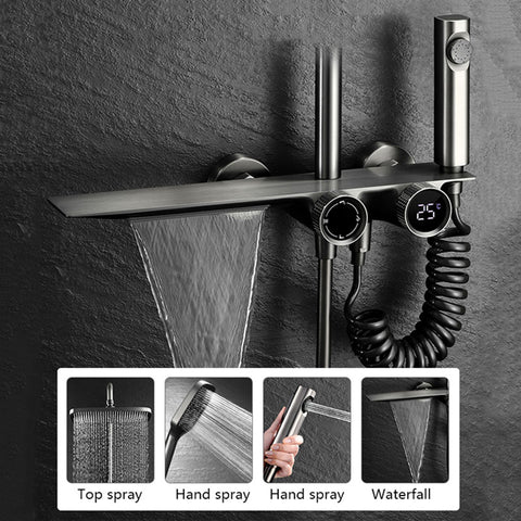 LED Display Digital Grey Knob Shower Set