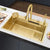 Gold Waterfall Kitchen Sink