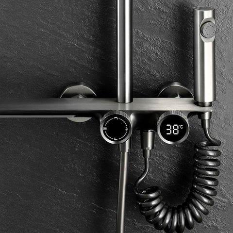 LED Display Digital Grey Knob Shower Set