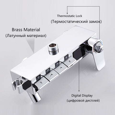 Brass Thermostatic Digital Display Shower
