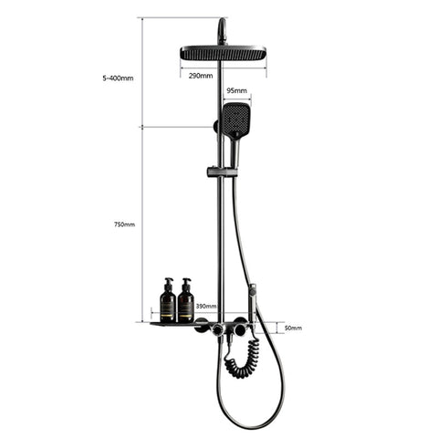 LED Display Digital Grey Knob Shower Set
