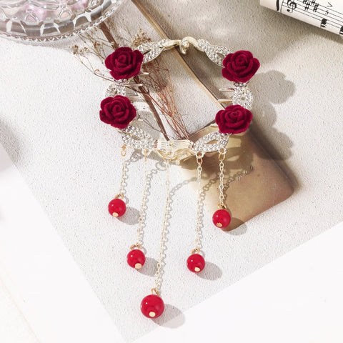 Pearl Rhinestone Hair Claw Clips