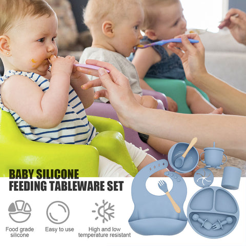 9PCS/Set Baby Silicone Tableware