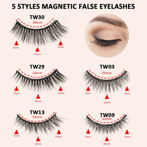 5-Pair Set Magnetic Eyelashes