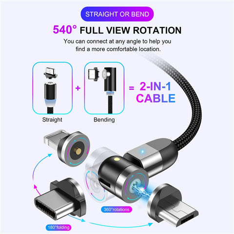 360º drehbares Magnetladekabel
