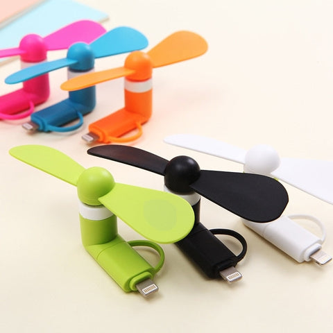 2-In-1 Mobile Phone Fan for Android and IOS