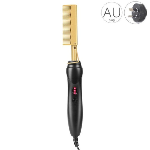 Electric Gold Hair Straightener Hot Comb