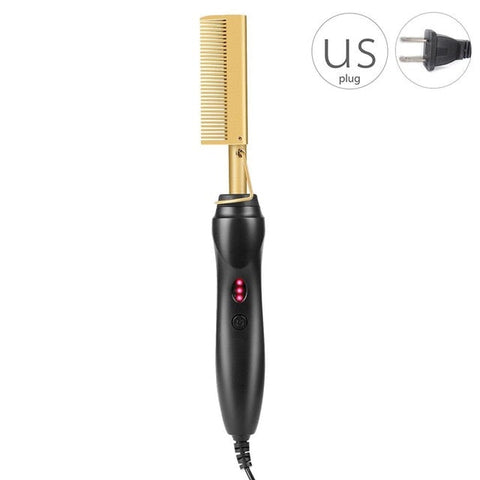 Electric Gold Hair Straightener Hot Comb