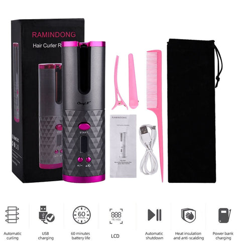 Cordless Hair Curler USB Rechargeable