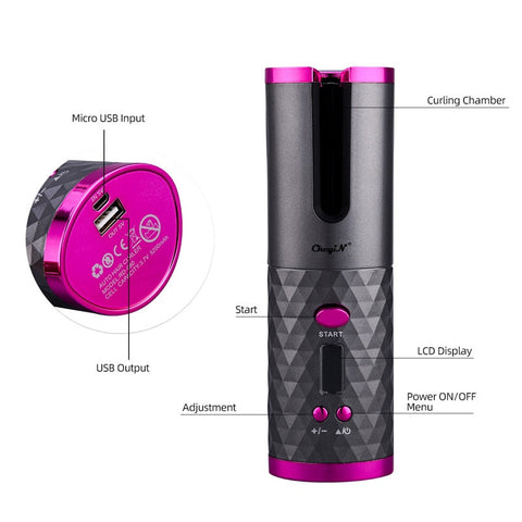 Cordless Hair Curler USB Rechargeable