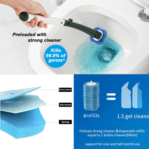 Disposable Toilet Cleaner With Brush Head