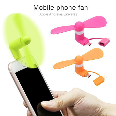 2-In-1 Mobile Phone Fan for Android and IOS