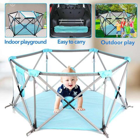 (US Stock) Folding Baby Play Ground Fence