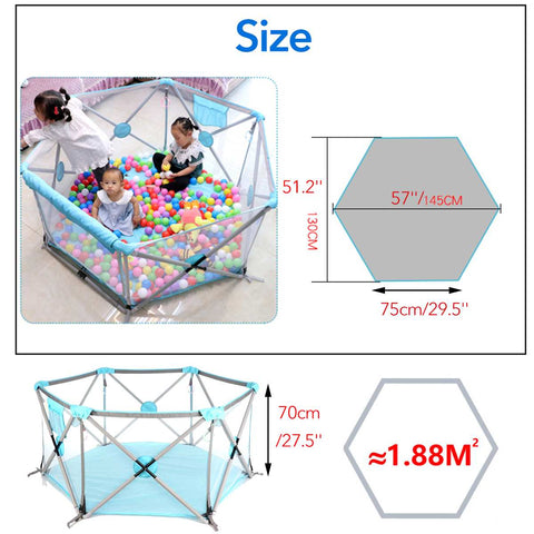 (US Stock) Folding Baby Play Ground Fence