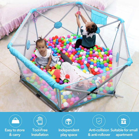 (US Stock) Folding Baby Play Ground Fence