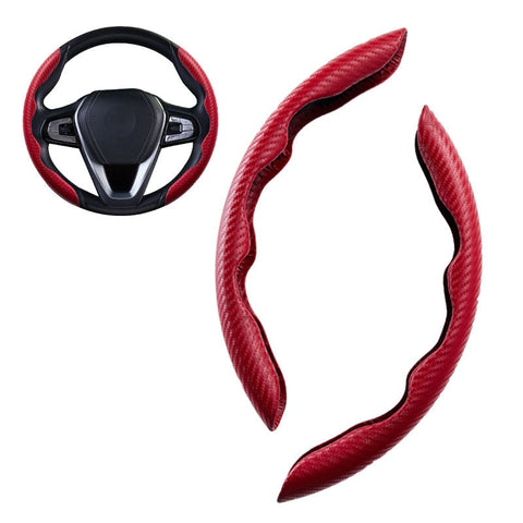 1 Pair Carbon Fiber Steering Wheel Non-Slip Cover